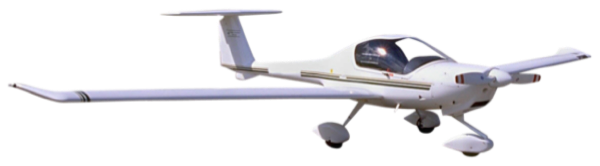 Wit sportvliegtuig